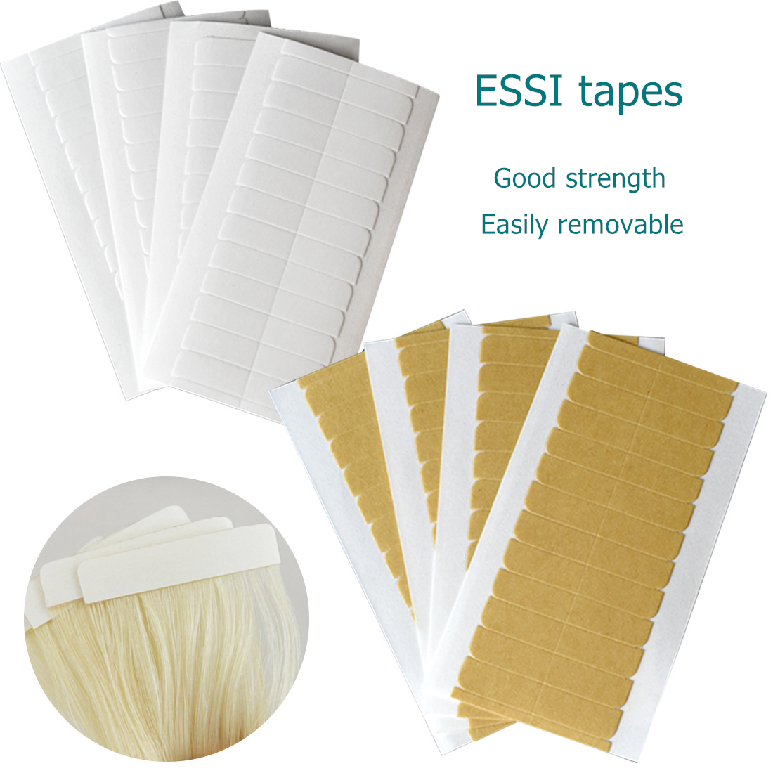 8 Sheets Skin Tape in Hair Extension Tools Double-Sided Adhesive Tape For Hair Extension Replace 